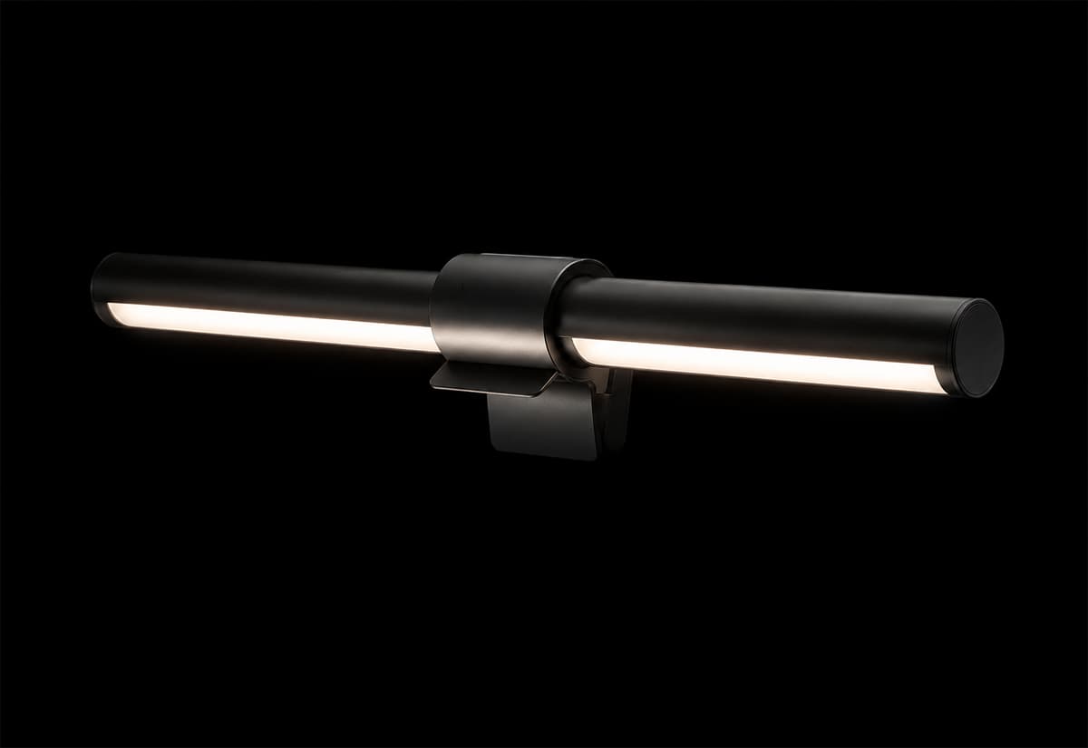 The DeskGlow monitor light bar shown on a black background